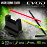 AGGRESSIVE ARMS EVOD DOVE MOUNT SYSTEM for Glock RMSc Slide Sight Adapter with Front FIBER OPTIC READY SIGHT + SLIM FLAT OPTIC SCREWS - Image 3