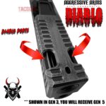 AGGRESSIVE ARMS DIABLO BATTLEWORN GREY PORTED RMR Slide BARREL for GLOCK 19 GEN 5 COMPENSATED VAPOR PORTS - Image 9