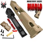 AGGRESSIVE ARMS DIABLO FDE TAN PORTED RMR Slide BARREL for GLOCK 19 GEN 5 COMPENSATED VAPOR PORTS