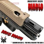 AGGRESSIVE ARMS DIABLO FDE TAN PORTED RMR Slide BARREL for GLOCK 19 GEN 5 COMPENSATED VAPOR PORTS - Image 2