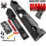 AGGRESSIVE ARMS DIABLO BATTLEWORN GREY PORTED RMR Slide BARREL for GLOCK 19 GEN 3 COMPENSATED VAPOR PORTS
