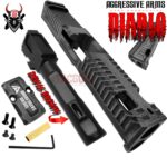 AGGRESSIVE ARMS DIABLO BATTLEWORN GREY PORTED RMR Slide BARREL for GLOCK 19 GEN 5 COMPENSATED VAPOR PORTS