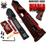 AGGRESSIVE ARMS DIABLO BATTLEWORN RED PORTED RMR Slide BARREL for GLOCK 19 GEN 5 COMPENSATED VAPOR PORTS