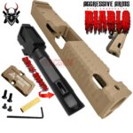 AGGRESSIVE ARMS DIABLO FDE TAN PORTED RMR Slide BARREL for GLOCK 19 GEN 3 COMPENSATED VAPOR PORTS