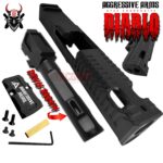 AGGRESSIVE ARMS DIABLO BLACK PORTED RMR Slide BARREL for GLOCK 19 GEN 5 COMPENSATED VAPOR PORTS
