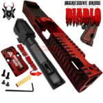 AGGRESSIVE ARMS DIABLO BATTLEWORN RED PORTED RMR Slide BARREL for GLOCK 19 GEN 3 COMPENSATED VAPOR PORTS