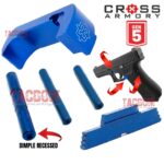 Cross Armory BLUE UPGRADE Performance Kit for GLOCK Gen 5 Extended Slide Lock Magazine Catch and Pins