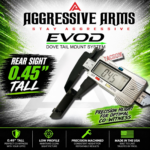 AGGRESSIVE ARMS EVOD DOVE MOUNT SYSTEM for Glock RMSc Slide Sight Adapter with Front FIBER OPTIC READY SIGHT + SLIM FLAT OPTIC SCREWS - Image 7