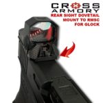 CROSS ARMORY DOVE TAIL MOUNT SYSTEM for Glock RMSc Slide Sight Adapter with Front FIBER OPTIC SIGHT + INSTALLATION KIT INCLUDED - Image 2