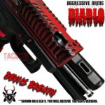 AGGRESSIVE ARMS DIABLO BATTLEWORN RED PORTED RMR Slide BARREL for GLOCK 19 GEN 5 COMPENSATED VAPOR PORTS - Image 5