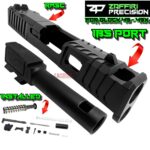 ZAFFIRI BLACK COMPLETE IBS PORTED SLIDE WITH IBS BARREL - GLOCK OEM WHITE DOT SIGHTS - UPK INSTALLED - RMSC COVER PLATE FOR GLOCK 43 / 43X