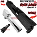 AGGRESSIVE ARMS BLACK RAVEN PORTED RMR SLIDE AND POLISHED STAINLESS STEEL BARREL FOR GLOCK 26 GEN 3