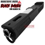 AGGRESSIVE ARMS BLACK RAVEN PORTED RMR SLIDE AND POLISHED STAINLESS STEEL BARREL FOR GLOCK 26 GEN 3 - Image 2