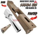 AGGRESSIVE ARMS SAHARA FDE TAN PORTED RMR SLIDE AND POLISHED STAINLESS STEEL BARREL FOR GLOCK 26 GEN 3