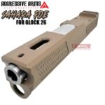 AGGRESSIVE ARMS SAHARA FDE TAN PORTED RMR SLIDE AND POLISHED STAINLESS STEEL BARREL FOR GLOCK 26 GEN 3 - Image 2