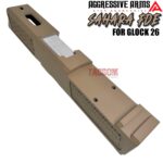 AGGRESSIVE ARMS SAHARA FDE TAN PORTED RMR SLIDE AND POLISHED STAINLESS STEEL BARREL FOR GLOCK 26 GEN 3 - Image 6