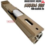 AGGRESSIVE ARMS SAHARA FDE TAN PORTED RMR SLIDE AND POLISHED STAINLESS STEEL BARREL FOR GLOCK 26 GEN 3 - Image 4