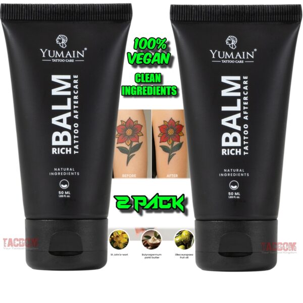 YUMAIN 2 PACK "TACTICAL" TATTOO AFTERCARE BALM DRY SKIN - RICH - CLEAN & 100% VEGAN INGREDIENTS