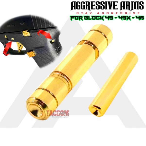 AGGRESSIVE ARMS GOLD TITANIUM NITRIDE OVER STAINLESS STEEL UPGRADE Performance for GLOCK 43 43X 48 Dimple Pins