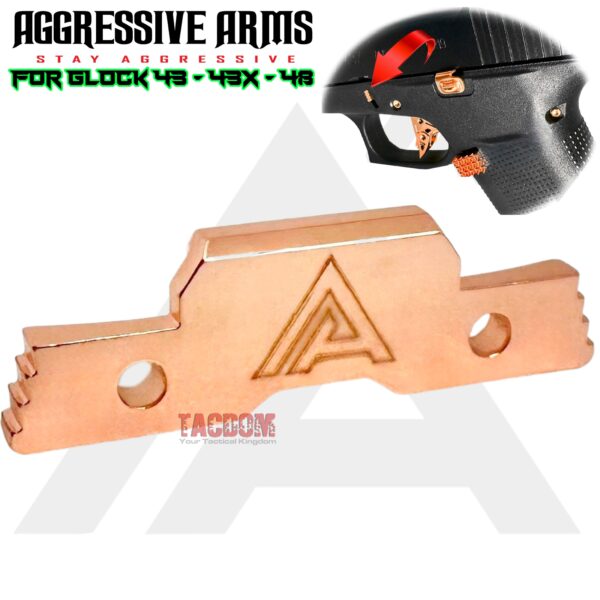AGGRESSIVE ARMS JEWELRY COPPER - EXTENDED SLIDE LOCK for GLOCK 43 - 43X - 48