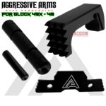 AGGRESSIVE ARMS STEALTH BLACK DIMPLE PINS - EXTENDED SLIDE LOCK - EXTENDED MAGAZINE CATCH for GLOCK 43X & 48