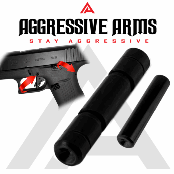 AGGRESSIVE ARMS STEALTH BLACK OVER STAINLESS STEEL UPGRADE Performance for GLOCK 43 43X 48 Dimple Pins