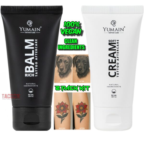 YUMAIN COMBO PACK AFTERCARE BALM & CREAM - DRY SKIN - RICH - CLEAN VEGAN INGREDIENTS