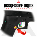 AGGRESSIVE ARMS JEWELRY RAINBOW DIMPLE PINS - EXTENDED SLIDE LOCK - EXTENDED MAGAZINE CATCH for GLOCK 43X & 48 - Image 9