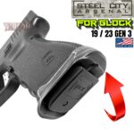 STEEL CITY ARSENAL GLOCK 19 / 23 ENHANCED BATTLEWORN GREY BILLET ALUMINUM MAGWELL – FITS COMPACT GEN 3 OEM FACTORY FRAMES - Image 2
