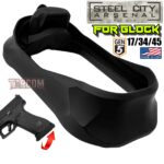 STEEL CITY ARSENAL GLOCK 17 / 34 / 45 ENHANCED V2 BLACK BILLET ALUMINUM MAGWELL – FITS COMPACT GEN 5 OEM FACTORY FRAMES