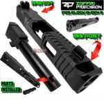 ZAFFIRI BLACK COMPLETE IBS PORTED SLIDE WITH CHUNK BARREL - SIGHTS - UPK INSTALLED - RMR COVER PLATE FOR GLOCK 19 GEN 3