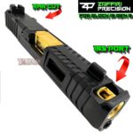 ZAFFIRI BLACK COMPLETE IBS PORTED SLIDE WITH GOLD PLATED CHUNK BARREL - SIGHTS - UPK INSTALLED - RMR COVER PLATE FOR GLOCK 19 GEN 3 - Image 2