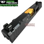 ZAFFIRI BLACK COMPLETE IBS PORTED SLIDE WITH GOLD PLATED CHUNK BARREL - SIGHTS - UPK INSTALLED - RMR COVER PLATE FOR GLOCK 19 GEN 3 - Image 7