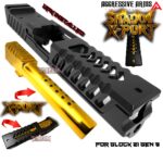 AGGRESSIVE ARMS GOLD VERSION SHADOW X-PORT PORTED SLIDE AND 10 PORT BARREL COMPLETE WITH PARTS INSTALLED FOR GLOCK 21 GEN 3 - .45ACP