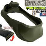 STEEL CITY ARSENAL GLOCK 17 / 34 / 45 ENHANCED V2 OD GREEN BILLET ALUMINUM MAGWELL – FITS GEN 5 OEM FACTORY FRAMES