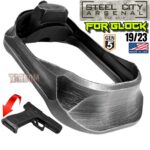 STEEL CITY ARSENAL GLOCK 19 / 23 ENHANCED V2 BATTLEWORN GREY BILLET ALUMINUM MAGWELL – FITS GEN 5 OEM FACTORY FRAMES