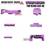 AGGRESSIVE ARMS PURPLEXED CERAKOTED PARTS FOR GLOCK 43X / 48 - GHOST EXTENDED SLIDE RELEASE / CATCH - SLIDE LOCK - PINS - REAR COVER PLATE - MAGAZINE CATCH - Image 2