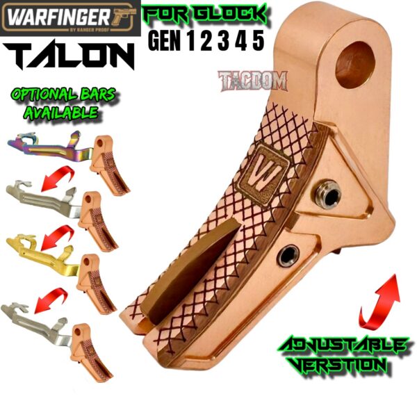 WARFINGER by RANGER PROOF COPPER TALON TRIGGER for GLOCK GEN 1 2 3 4 5 - 17 19 19X 20 21 22 23 24 26 27 31 32 33 34 35 37 36 38 39 43 43x 45 48