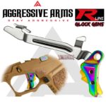 AGGRESSIVE ARMS R-LINE v2 for GLOCK GEN 5 "STAINLESS STEEL" TRIGGER RAINBOW GOLD PVD - With POLISHED TRIGGER BAR -  17 18 19 19X 22 23 26 27 31 32 33 34 35 45