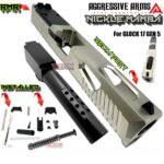 AGGRESSIVE ARMS SATIN NICKLE MAMBA PORTED SLIDE AND BARREL COMPLETE WITH PARTS INSTALLED FOR GLOCK 17 GEN 5 - VAPOR