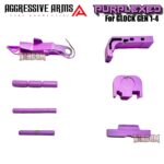 AGGRESSIVE ARMS PURPLEXED CERAKOTED PARTS FOR GLOCK GEN 1 2 3 4* - SLIDE RELEASE / LOCK - SLIDE LOCK - PINS - REAR COVER PLATE - MAGAZINE CATCH - Image 2