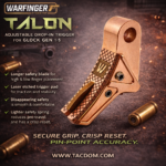 WARFINGER by RANGER PROOF COPPER TALON TRIGGER for GLOCK GEN 1 2 3 4 5 - 17 19 19X 20 21 22 23 24 26 27 31 32 33 34 35 37 36 38 39 43 43x 45 48
