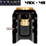 Tyrant Designs LATEST VERSION BLACK T Comp with GOLD Stem Compensator for Glock Comp 9mm 43 43X 48 - Image 3