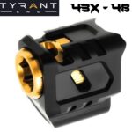 Tyrant Designs LATEST VERSION BLACK T Comp with GOLD Stem Compensator for Glock Comp 9mm 43 43X 48 - Image 4