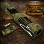 STEEL CITY ARSENAL LIMITED EDITION - SHADOW GREEN CAMO - P40 WARHAWK SLIDE for GLOCK 19 GEN 3 - COLOR FILL SNARL