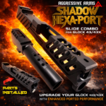 AGGRESSIVE ARMS BLACK SHADOW HEXA-PORT PORTED SLIDE AND 6 PORT BARREL COMPLETE WITH PARTS INSTALLED FOR GLOCK 43 / 43X