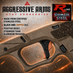 AGGRESSIVE ARMS R-LINE V2 for GLOCK 20 / 21 "STAINLESS STEEL" TRIGGER BLACK DLC / COPPER SAFETY - With POLISHED OEM GLOCK SP04417 TRIGGER BAR - Image 2