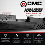 CMC KRAGOS SLIDE FOR GLOCK 19 GEN 4 - 17-4 BILLET STAINLESS - RMR CUT WITH MACHINED IN LUGS - Image 4