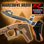 AGGRESSIVE ARMS R-LINE V2 for GLOCK 20 / 21 "STAINLESS STEEL" TRIGGER BLACK DLC / COPPER SAFETY - With POLISHED OEM GLOCK SP04417 TRIGGER BAR