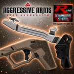 AGGRESSIVE ARMS R-LINE V2 for GLOCK 43 43X 48 "STAINLESS STEEL" TRIGGER BLACK DLC / BLACK SAFETY - With POLISHED TRIGGER BAR